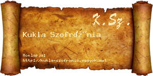 Kukla Szofrónia névjegykártya
